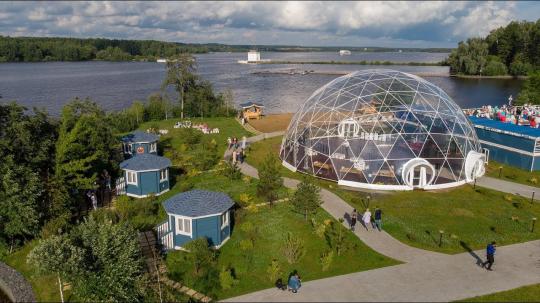 Фото 2 Сферический шатер диаметром 22м, г.Ярославль 2020