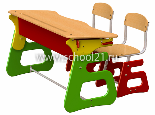 Фото 3 Одноместный просторный комплект «Бэзбука» школьной парты и ученического стула. Столешница приподнимается и под ней есть полка д