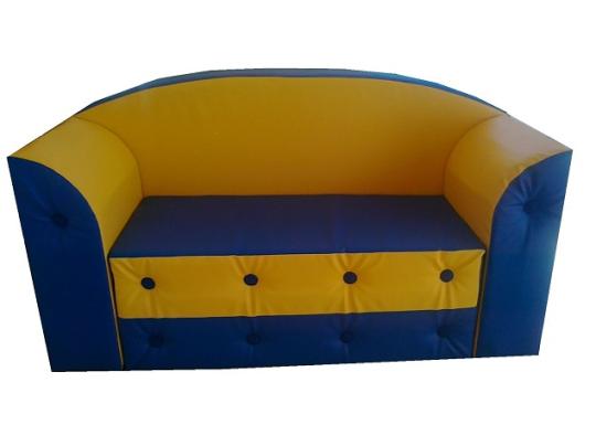 Фото 14 Детский игровой мягконабивной диван Гулливер синий/желтый 2022