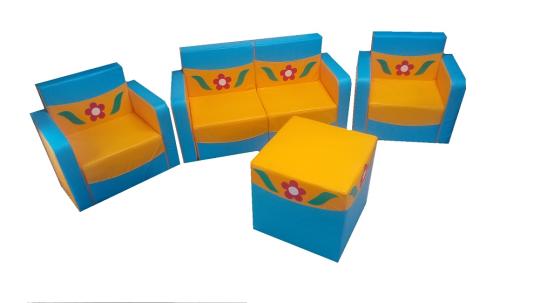 Фото 30 Детская игровая мебель Аленький цветочек голубой/желтый 2022