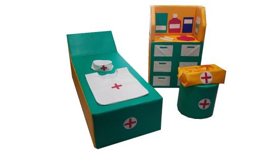 Фото 51 Детская игровая мебель Медицинский уголок зеленый / желтый 2022