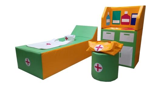 Фото 54 Детская игровая мебель Медицинский уголок салатовый / желтый 2022