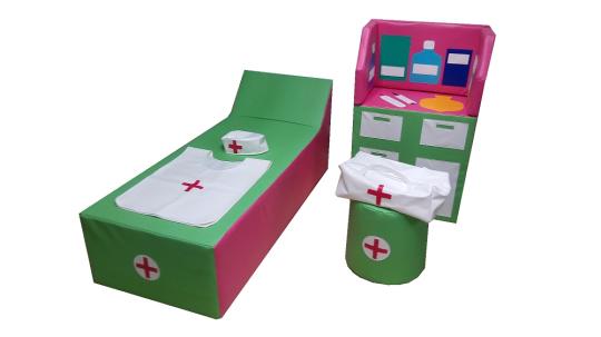 Фото 55 Детская игровая мебель Медицинский уголок зеленый/розовый 2022