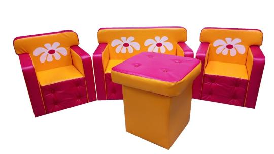 Фото 59 Детская игровая мебель Комфорт с аппликацией красный / желтый 2022