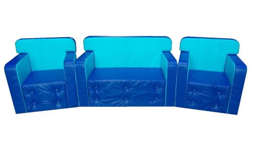 Фото 63 Детская игровая мебель Комфорт (без столика) синий / голубой 2022