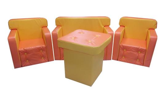 Фото 70 Детская игровая мебель Комфорт оранжевый / желтый 2022